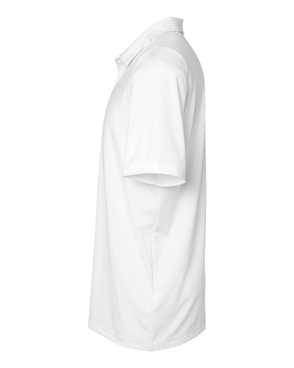 Left View of White Ultimate Solid Polo - A514