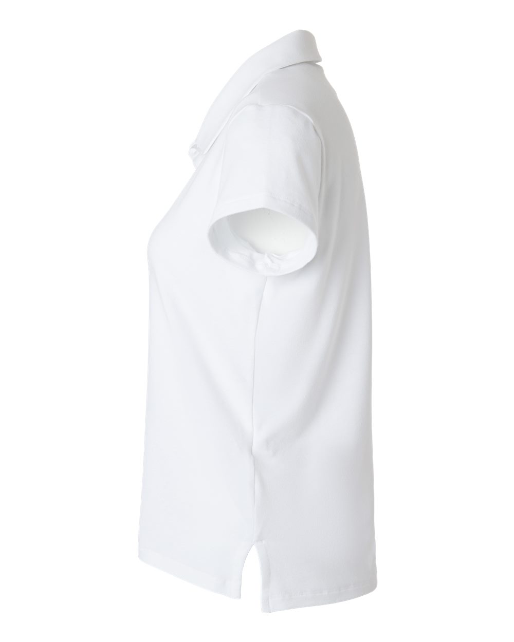 Left View of White Women's Blend Polo - A690