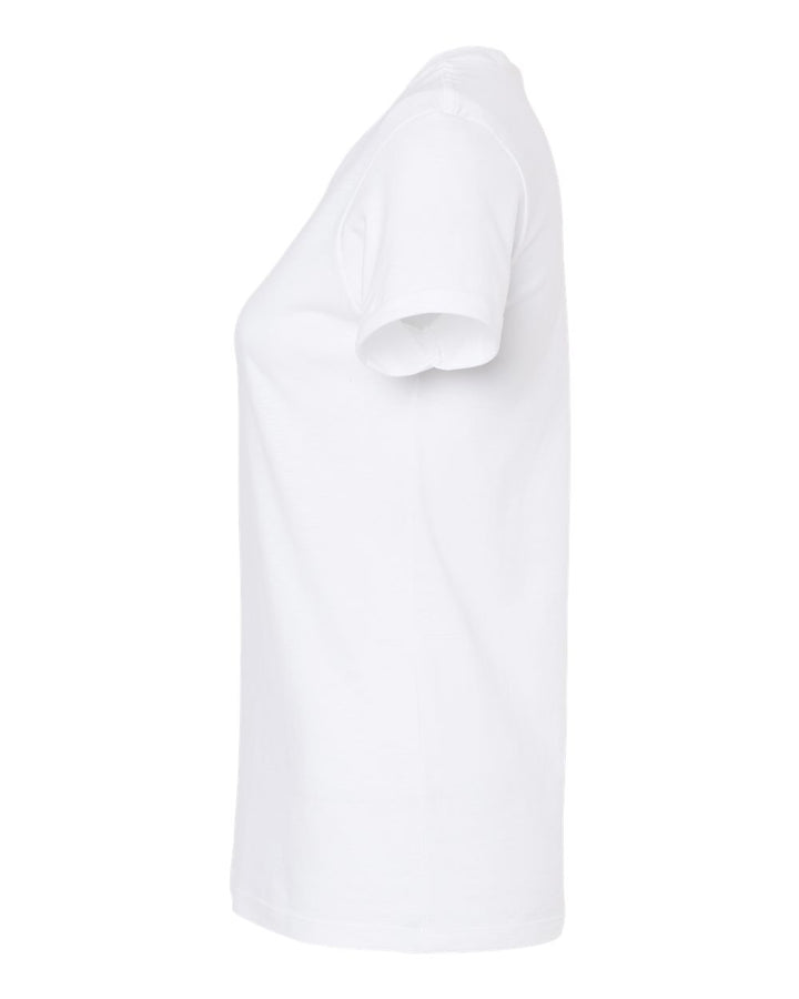 Left View of White Women's Gold Soft Touch T-Shirt - 4810