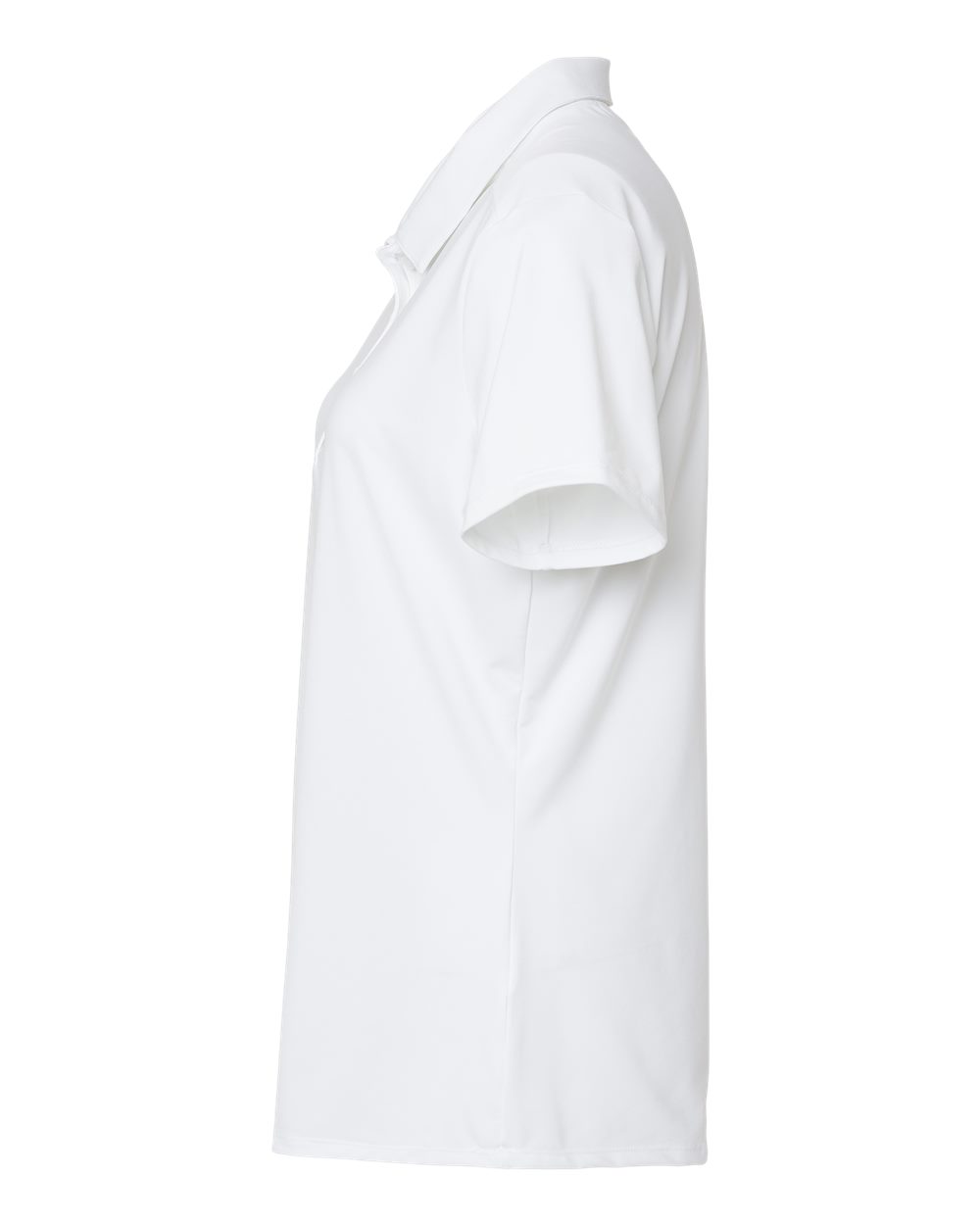 Left View of White Women's Ultimate Solid Polo - A515