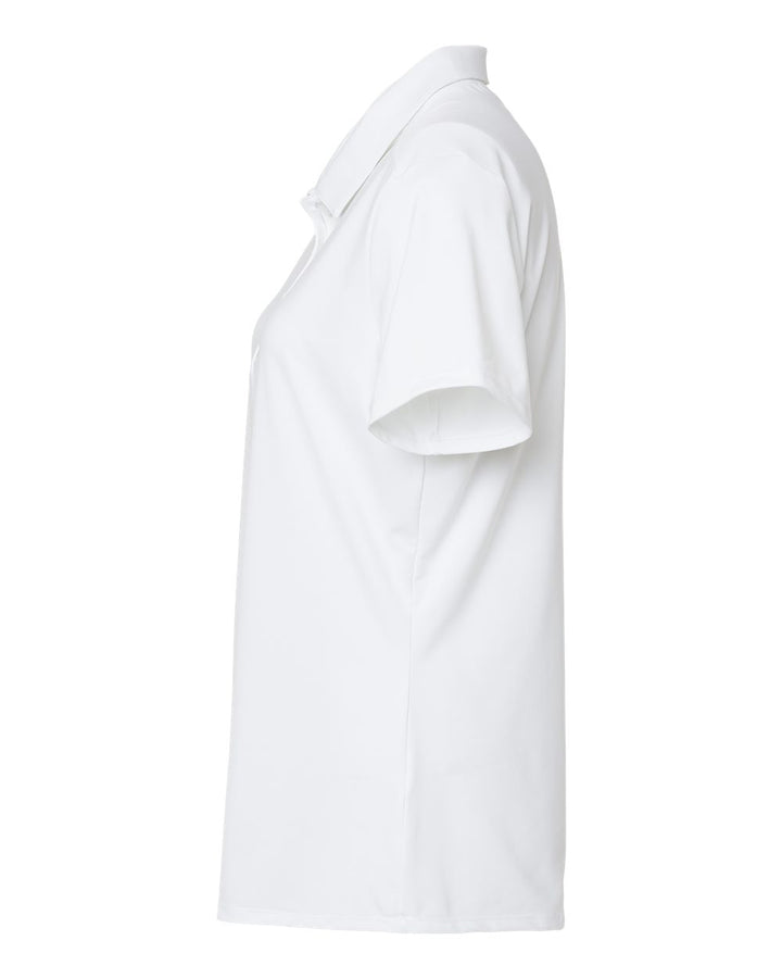 Left View of White Women's Ultimate Solid Polo - A515