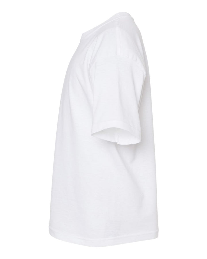 Left View of White Youth Gold Soft Touch T-Shirt - 4850