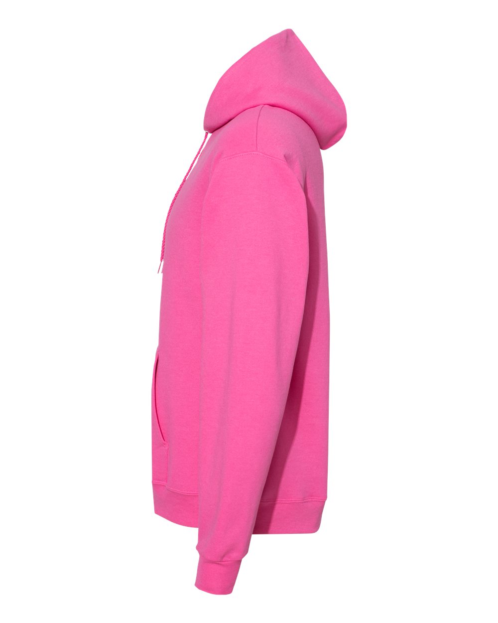 Left View of Wow Pink Ecosmart® Hooded Sweatshirt - P170