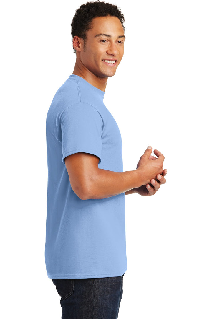 Light Blue Gildan DryBlend 50 Cotton/50 Poly T-Shirt. 8000