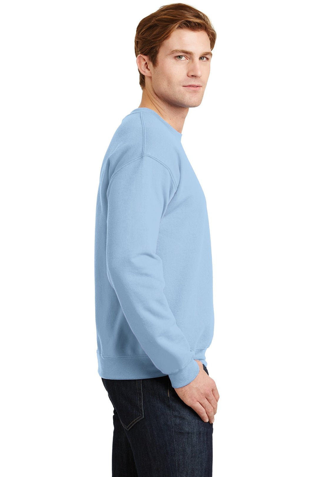 Light Blue Gildan Heavy Blend Crewneck Sweatshirt. 18000