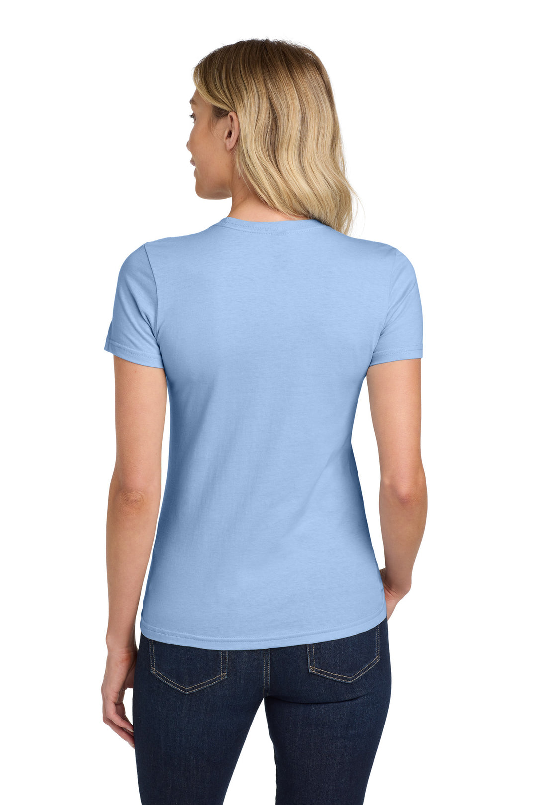 Light Blue Gildan Softstyle Women's T-Shirt. 64000L