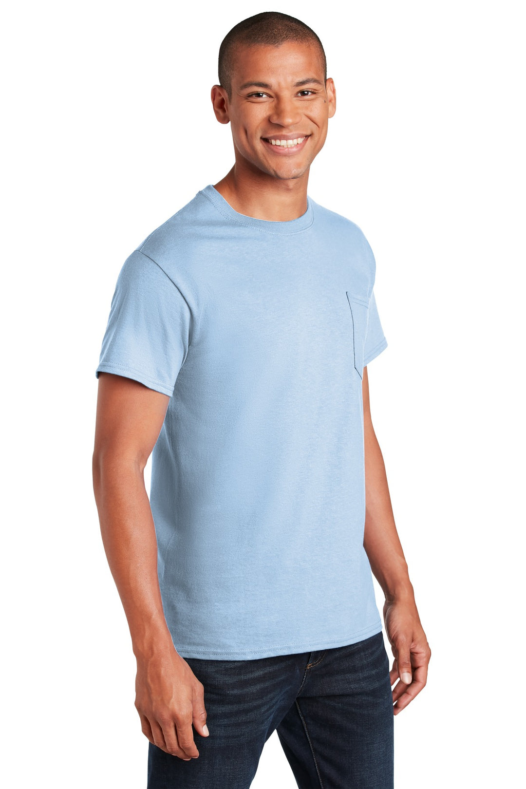 Light Blue Gildan - Ultra Cotton 100% US Cotton T-Shirt with Pocket. 2300