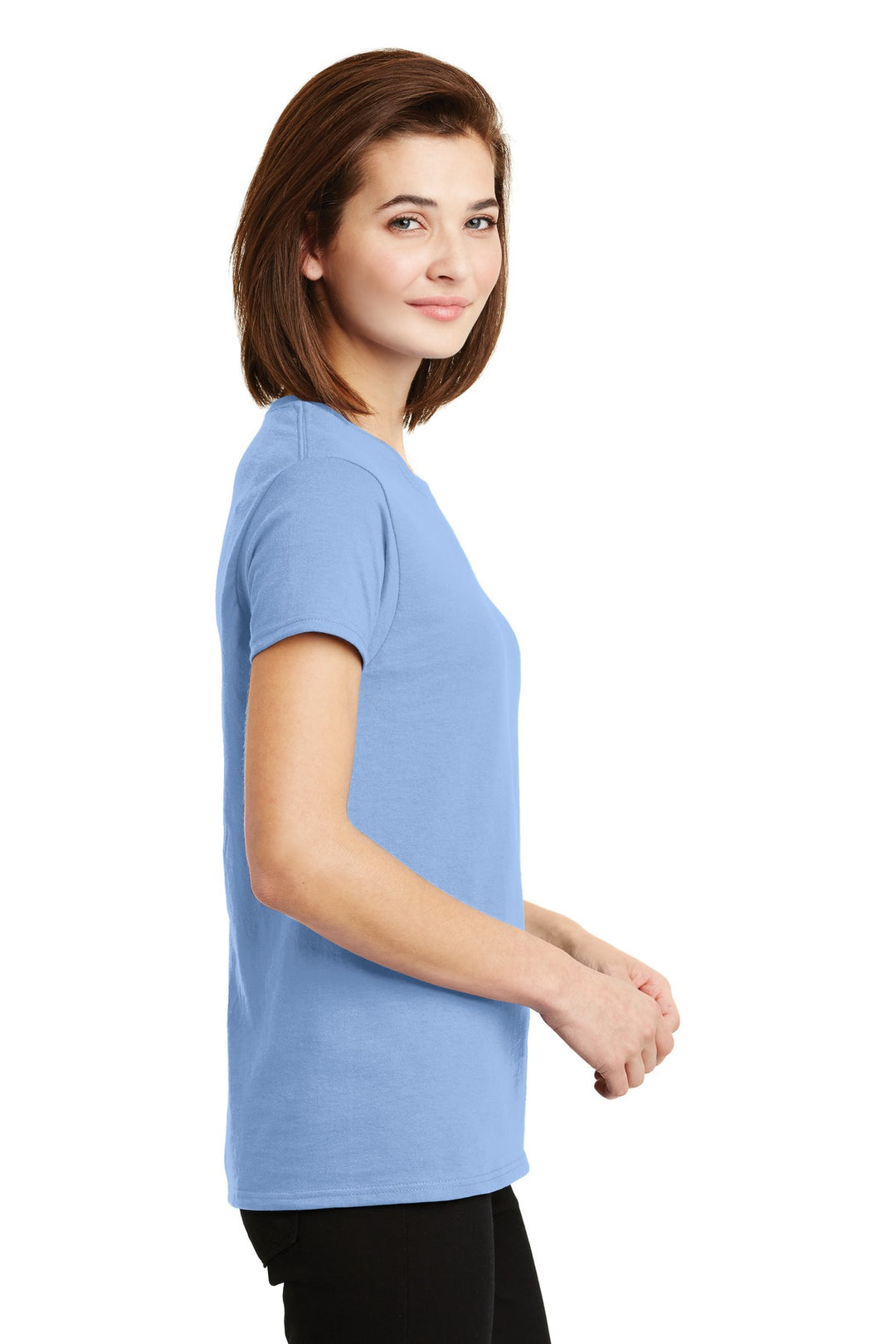 Light Blue Gildan Women's Ultra Cotton 100% US Cotton T-Shirt. 2000L