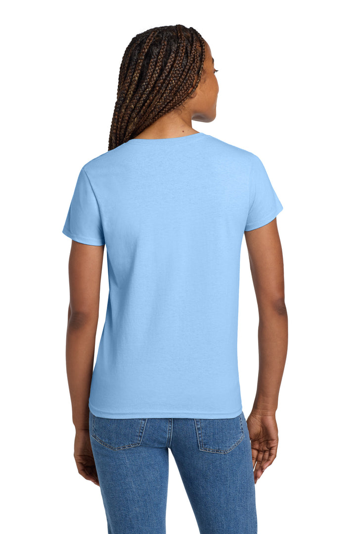 Light Blue Gildan Women's Ultra Cotton 100% US Cotton T-Shirt. 2000L