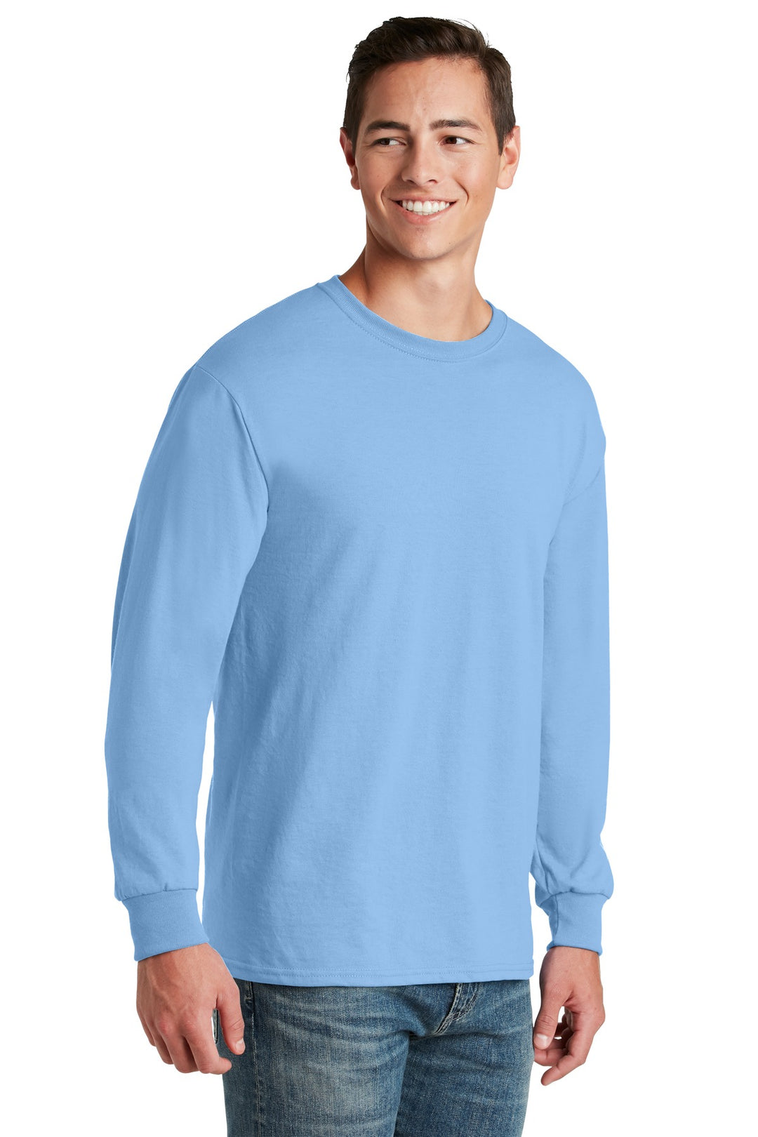Light Blue Jerzees - Dri-Power 50/50 Cotton/Poly Long Sleeve T-Shirt. 29LS