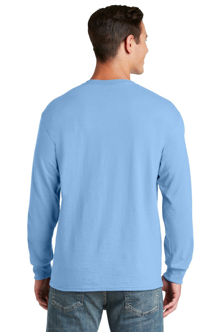 Light Blue Jerzees - Dri-Power 50/50 Cotton/Poly Long Sleeve T-Shirt. 29LS