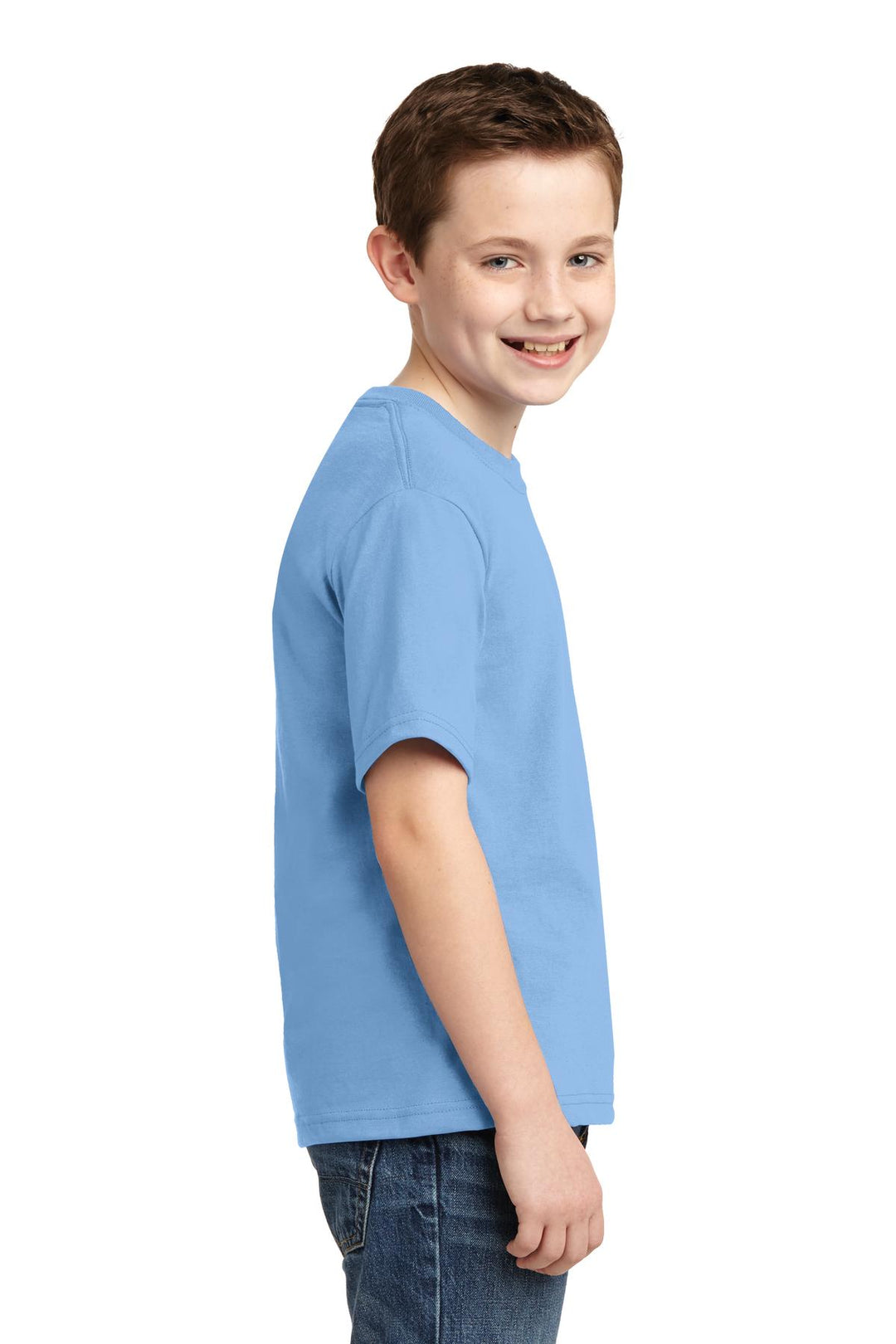 Light Blue Jerzees - Youth Dri-Power 50/50 Cotton/Poly T-Shirt. 29B