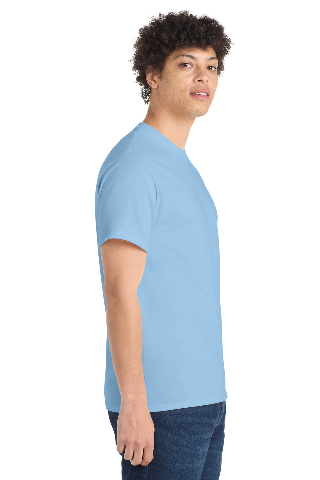 Light Blue Port & Company - Core Cotton Tee. PC54