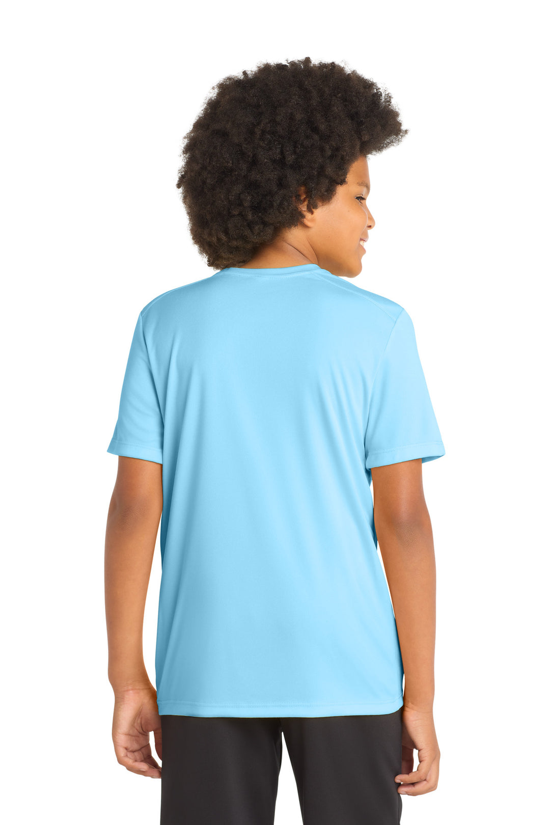 Light Blue Sport-Tek Youth Posi-UV Pro Tee. YST420