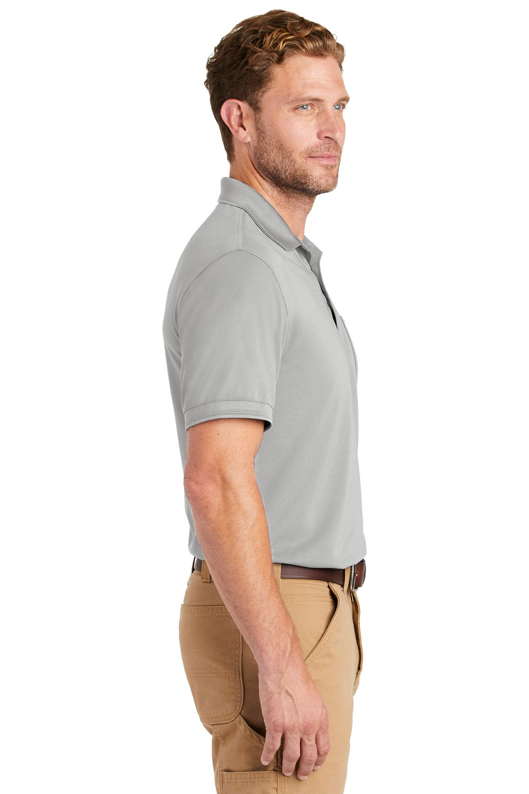 Light Grey CornerStone Industrial Snag-Proof Pique Pocket Polo. CS4020P