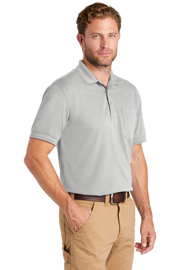 Light Grey CornerStone Industrial Snag-Proof Pique Pocket Polo. CS4020P