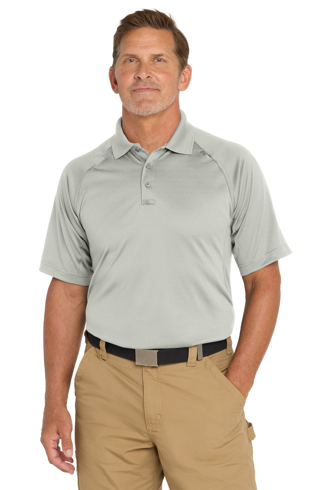Light Grey CornerStone Tall Select Snag-Proof Tactical Polo. TLCS410