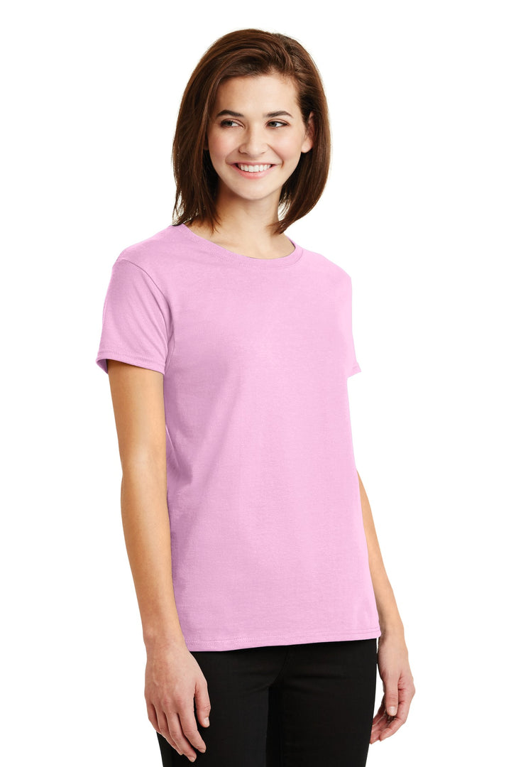 Light Pink Gildan Women's Ultra Cotton 100% US Cotton T-Shirt. 2000L