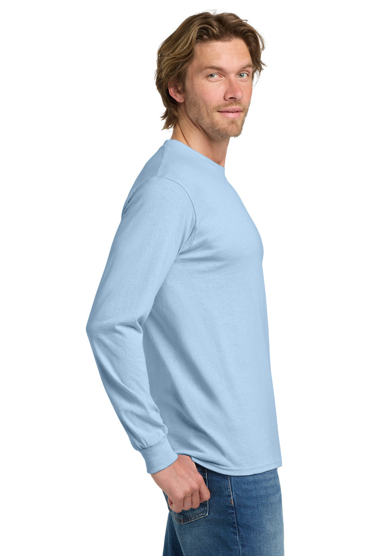 LightBlue Gildan - Heavy Cotton 100% Cotton Long Sleeve T-Shirt. 5400