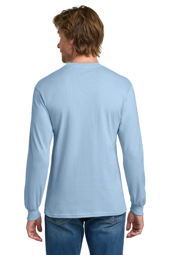 LightBlue Gildan - Heavy Cotton 100% Cotton Long Sleeve T-Shirt. 5400