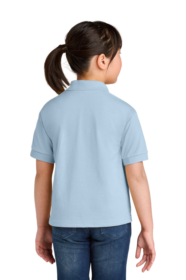 LightBlue Gildan Youth DryBlend 6-Ounce Jersey Knit Sport Shirt. 8800B