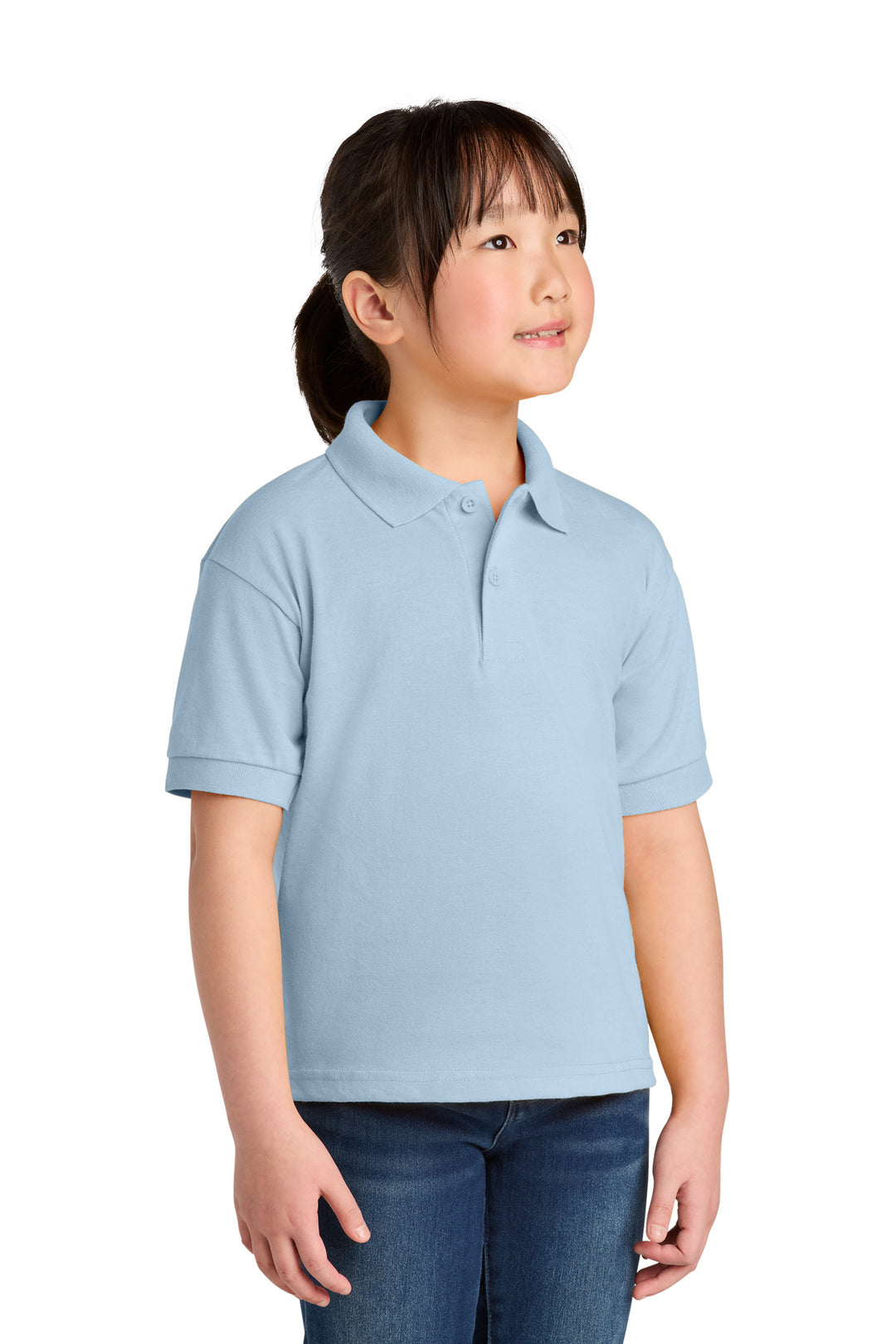 LightBlue Gildan Youth DryBlend 6-Ounce Jersey Knit Sport Shirt. 8800B