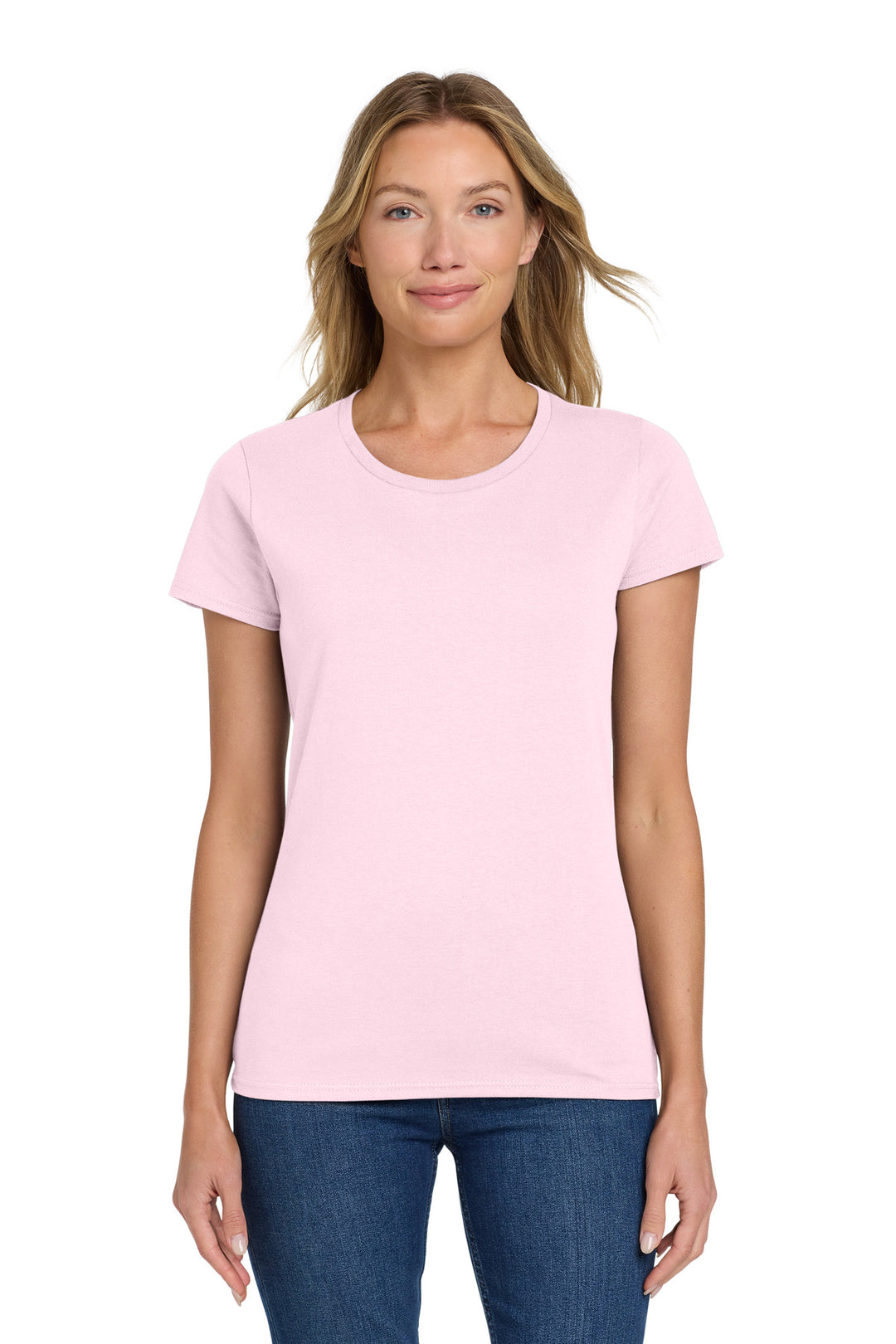 LightPink Gildan Women's Heavy Cotton 100% Cotton T-Shirt. 5000L