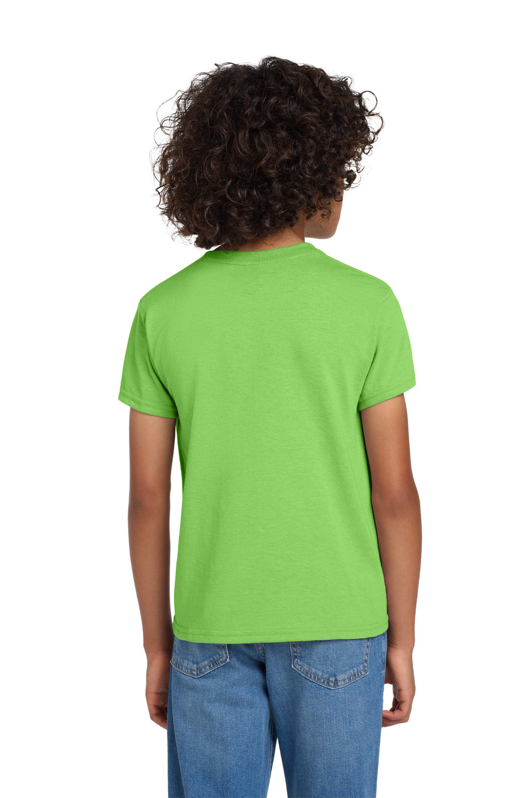 Lime Gildan Youth DryBlend 50 Cotton/50 Poly T-Shirt. 8000B