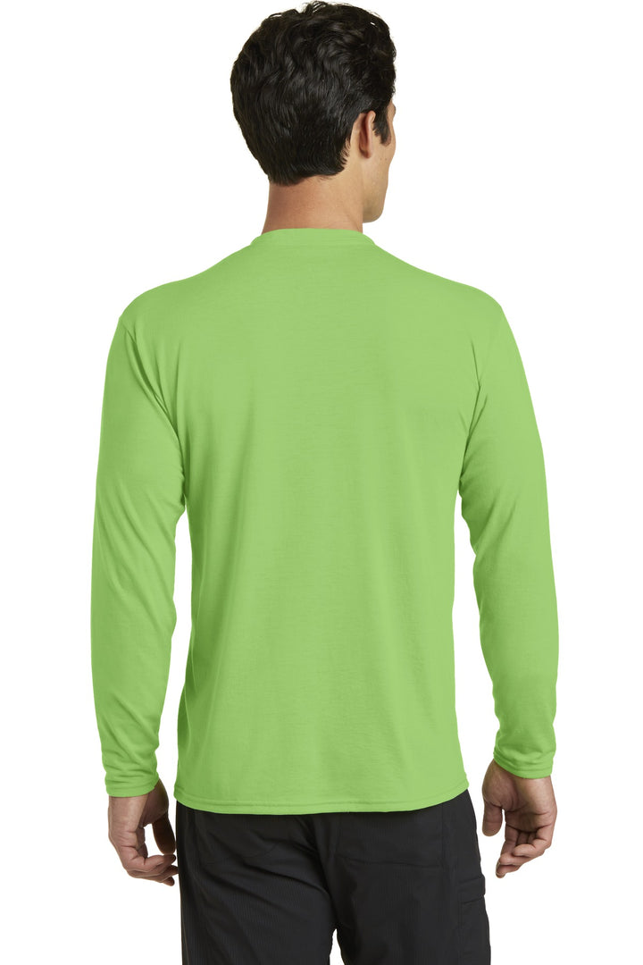 Lime Port & Company Long Sleeve Performance Blend Tee. PC381LS