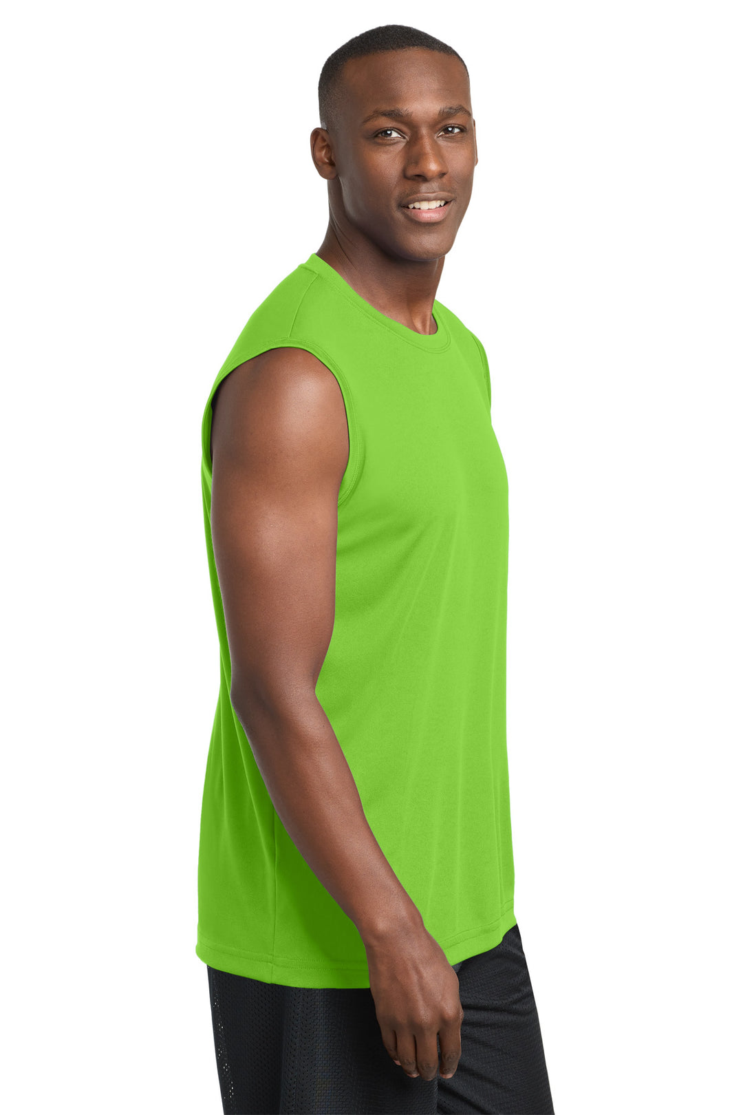 Lime Shock Sport-Tek Sleeveless PosiCharge Competitor Tee. ST352