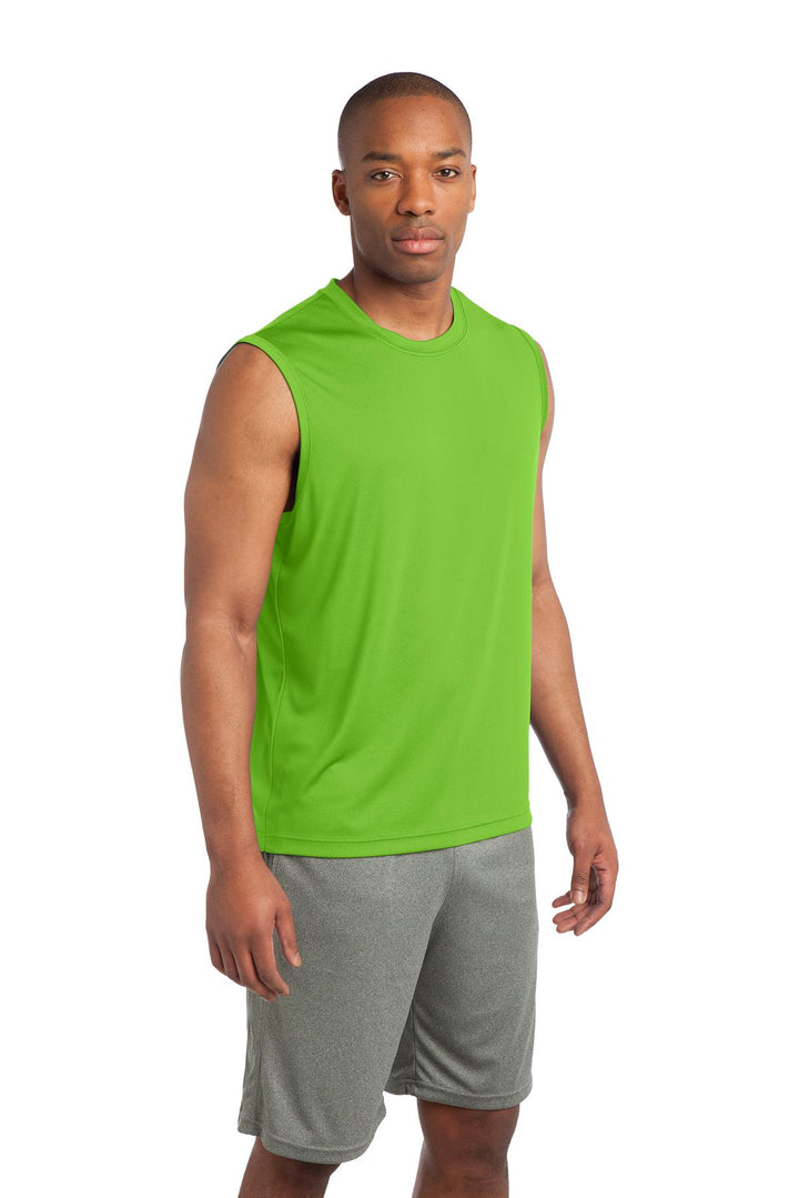 Lime Shock Sport-Tek Sleeveless PosiCharge Competitor Tee. ST352