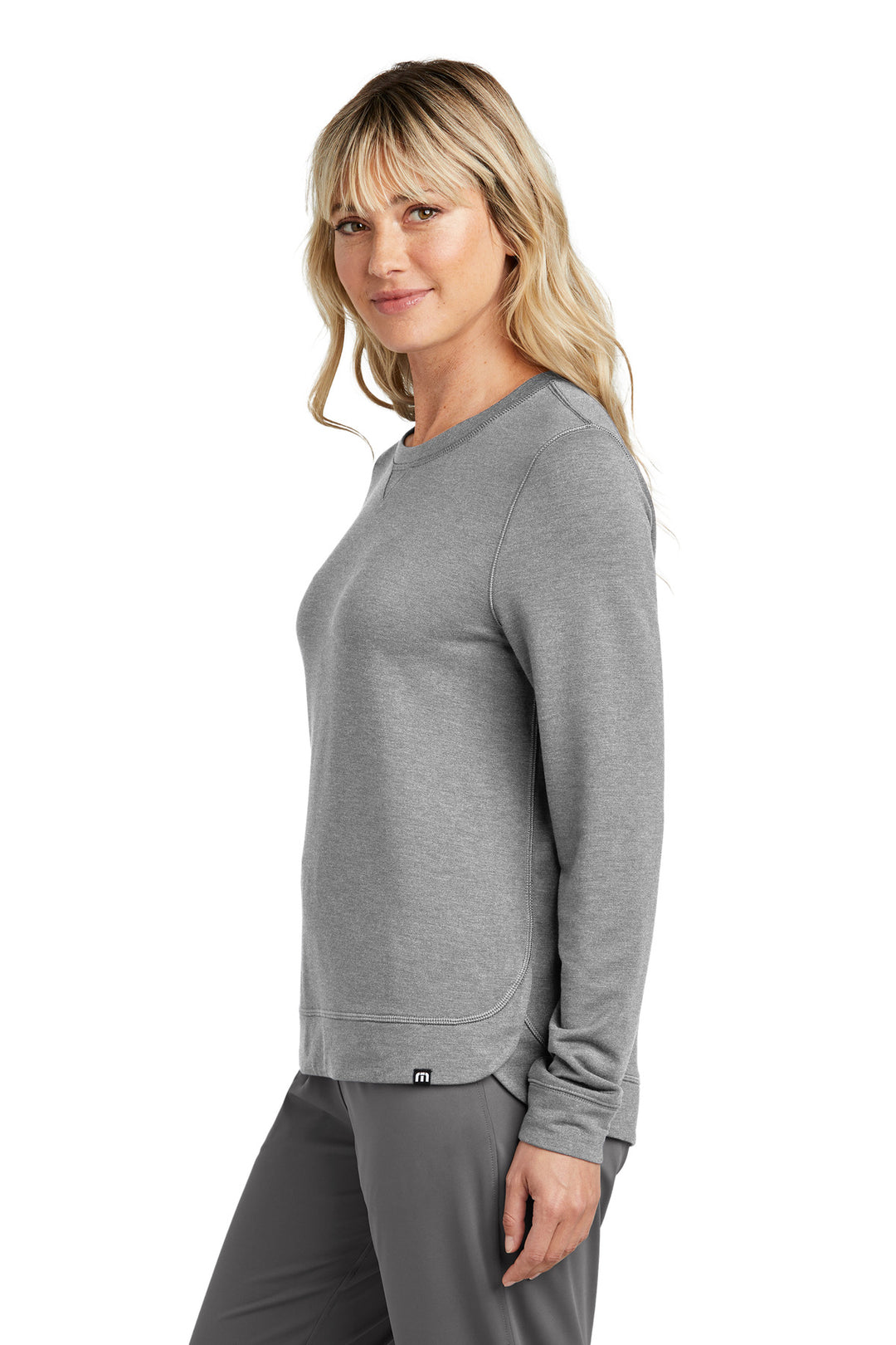 LtGreyHt TravisMathew Women's Long Weekend Crew TM1LD003