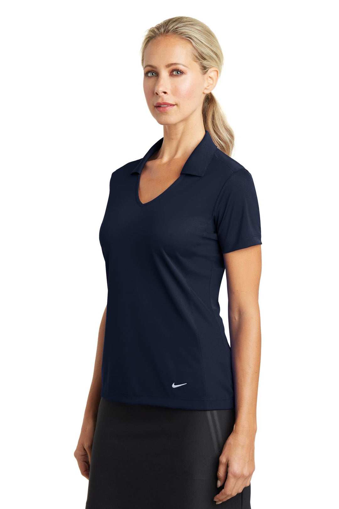 Marine Nike Women's Dri-FIT Vertical Mesh Polo. 637165