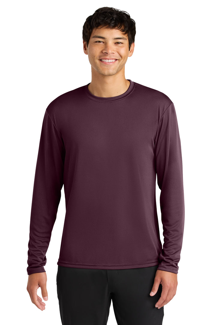 Maroon A4 Cooling Performance Long Sleeve Tee A4N3165