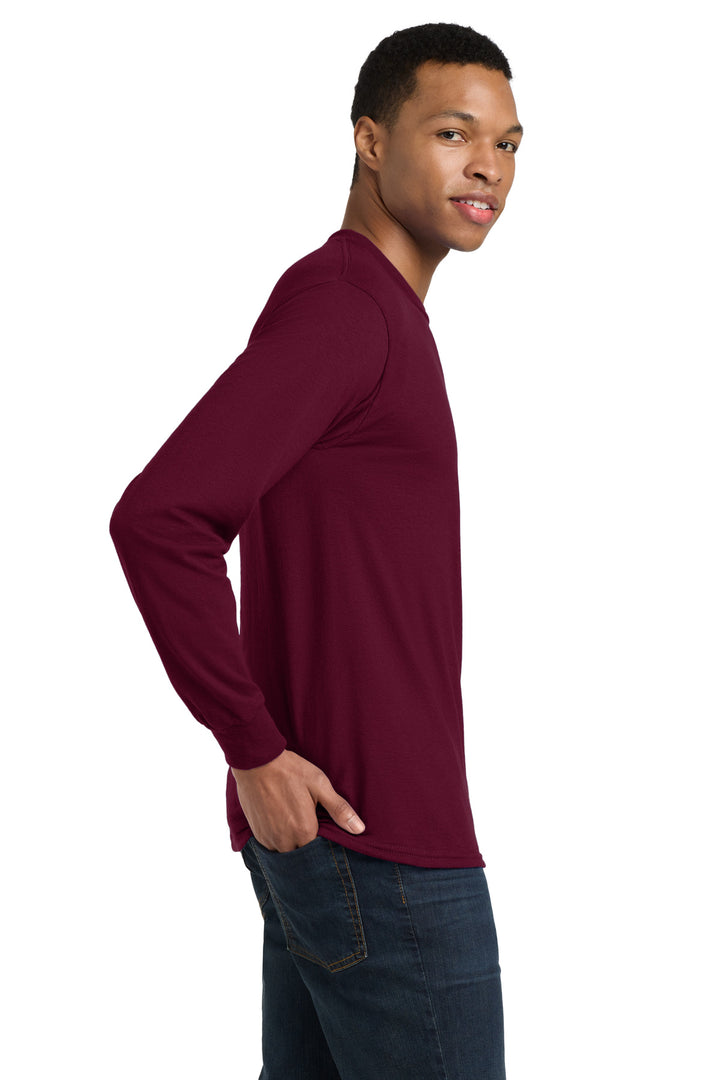 Maroon Gildan - DryBlend 50 Cotton/50 Poly Long Sleeve T-Shirt. 8400