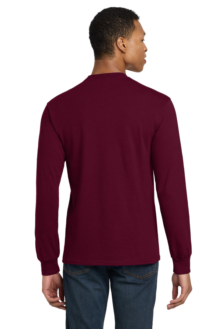 Maroon Gildan - DryBlend 50 Cotton/50 Poly Long Sleeve T-Shirt. 8400