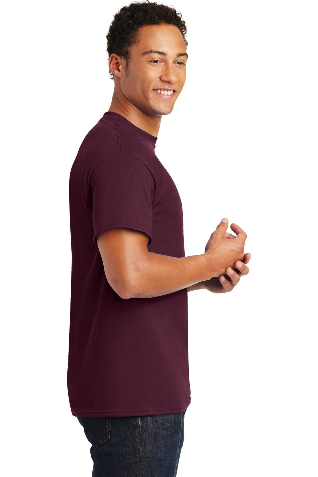 Maroon Gildan DryBlend 50 Cotton/50 Poly T-Shirt. 8000
