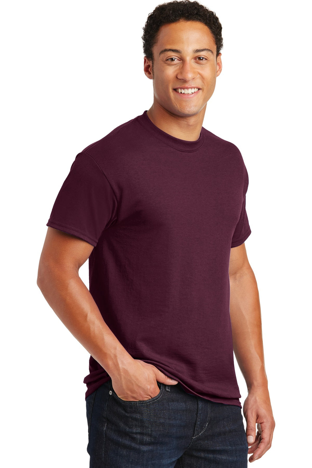 Maroon Gildan DryBlend 50 Cotton/50 Poly T-Shirt. 8000