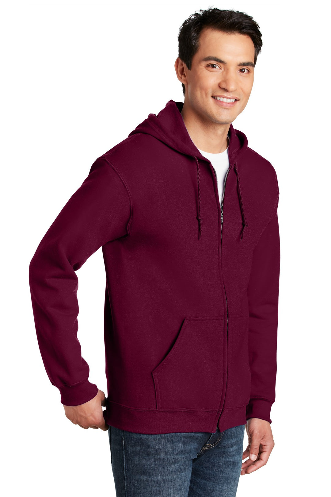 Maroon Gildan - Heavy Blend Full-Zip Hooded Sweatshirt. 18600