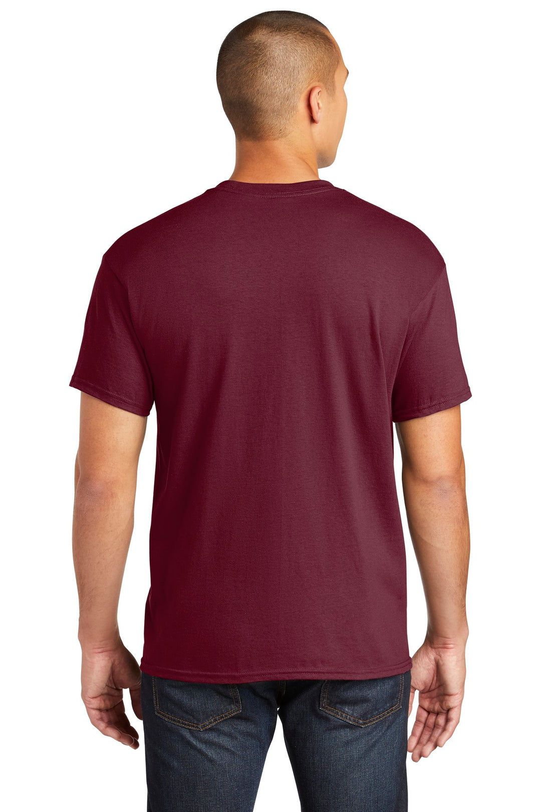 Maroon Gildan Heavy Cotton 100% Cotton Pocket T-Shirt. 5300