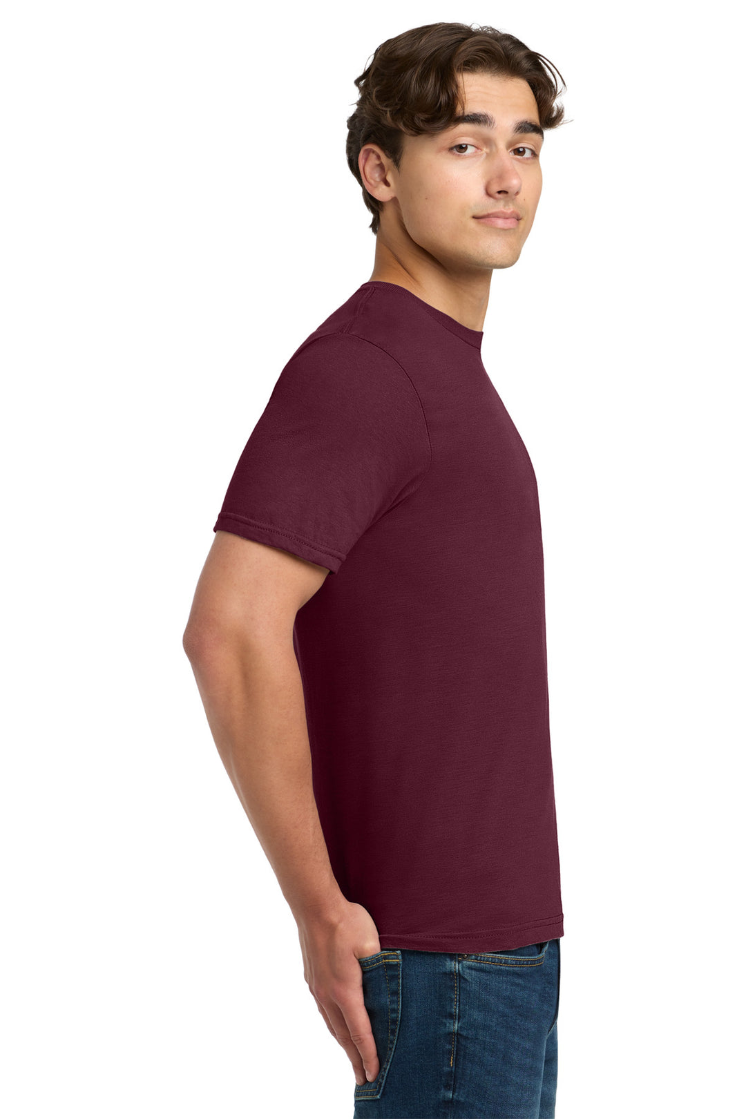 Maroon Gildan Softstyle T-Shirt. 64000