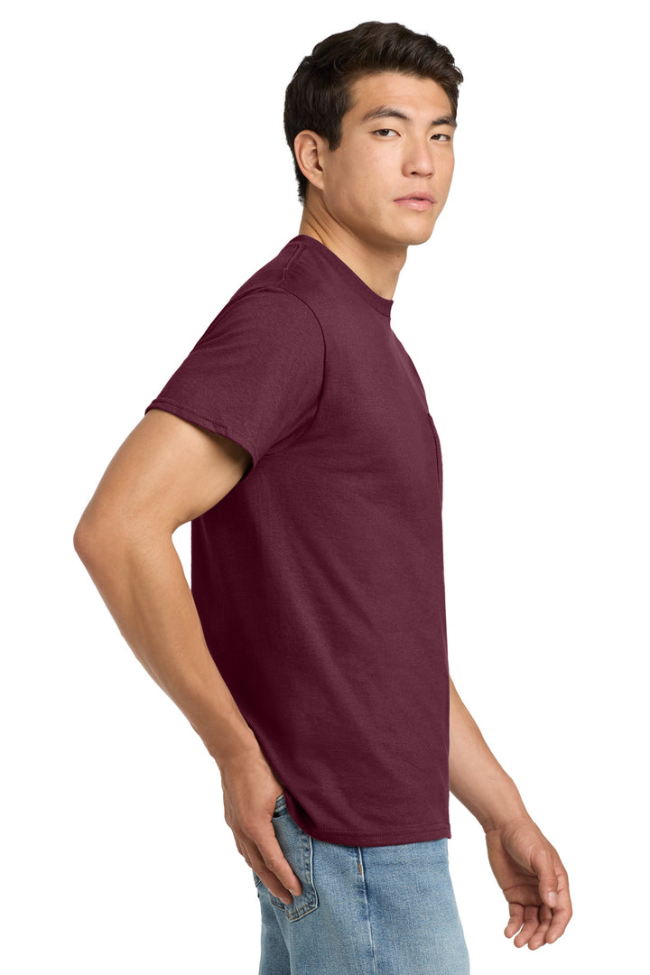 Maroon Gildan - Ultra Cotton 100% US Cotton T-Shirt with Pocket. 2300