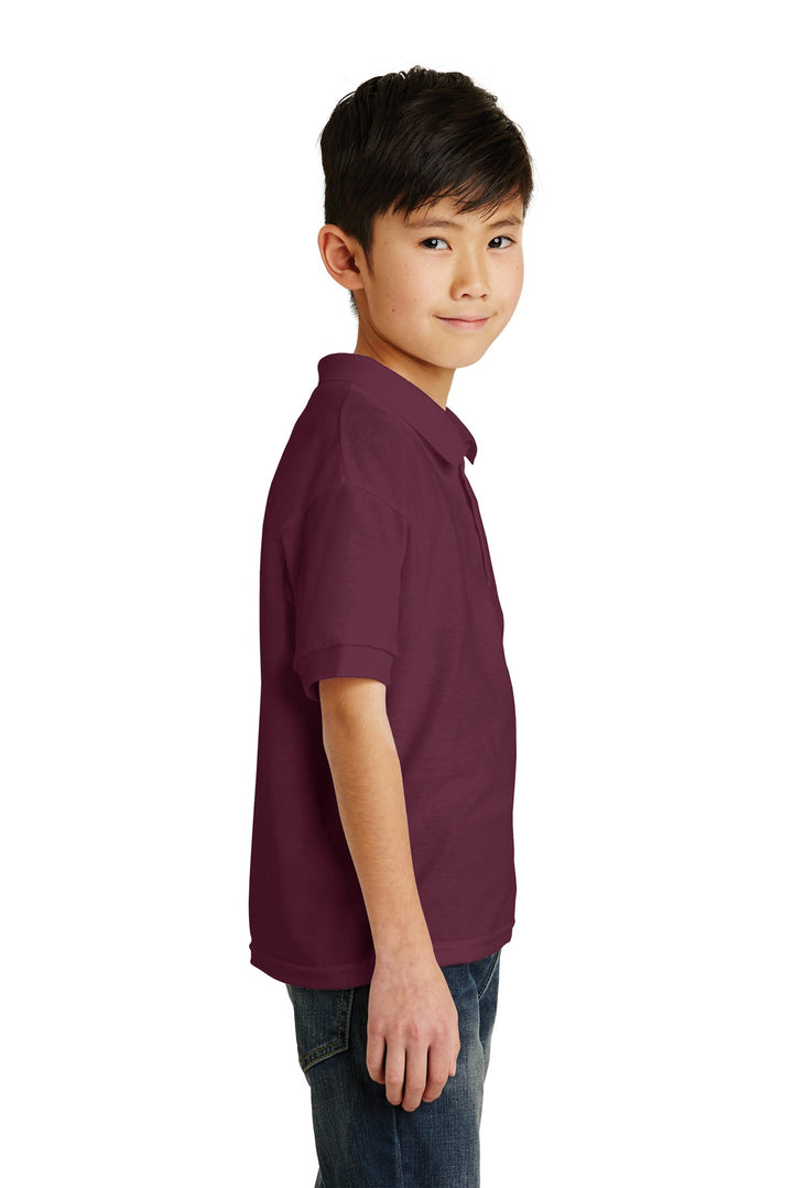 Maroon Gildan Youth DryBlend 6-Ounce Jersey Knit Sport Shirt. 8800B