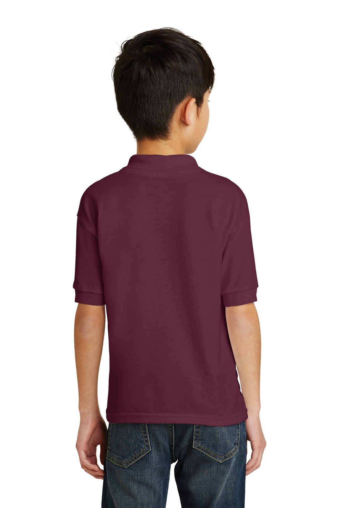 Maroon Gildan Youth DryBlend 6-Ounce Jersey Knit Sport Shirt. 8800B