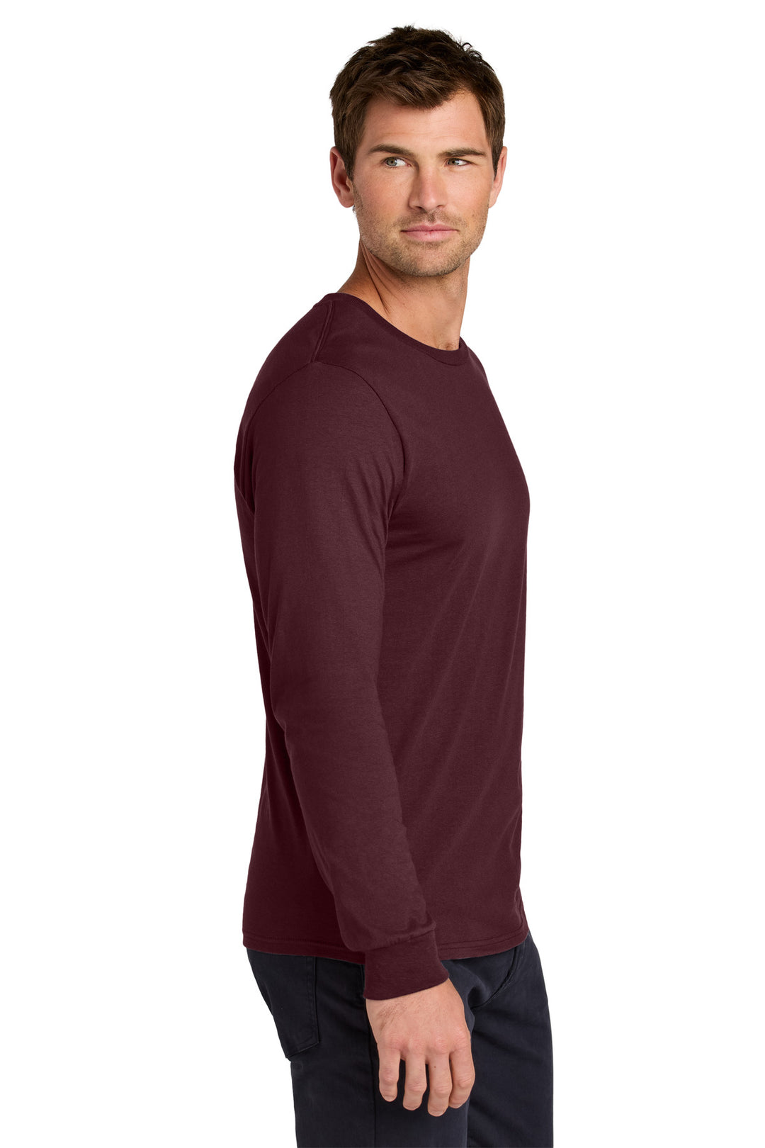 Maroon Jerzees Classics Unisex Cotton Long Sleeve T-Shirt 363L