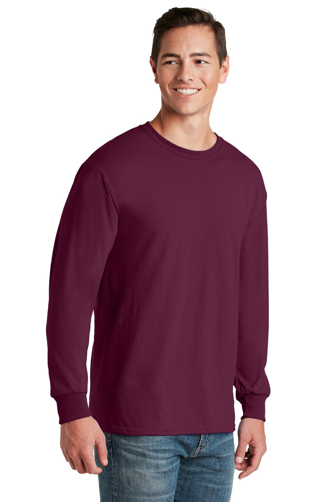 Maroon Jerzees - Dri-Power 50/50 Cotton/Poly Long Sleeve T-Shirt. 29LS