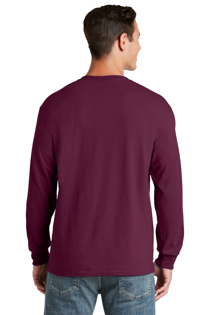 Maroon Jerzees - Dri-Power 50/50 Cotton/Poly Long Sleeve T-Shirt. 29LS