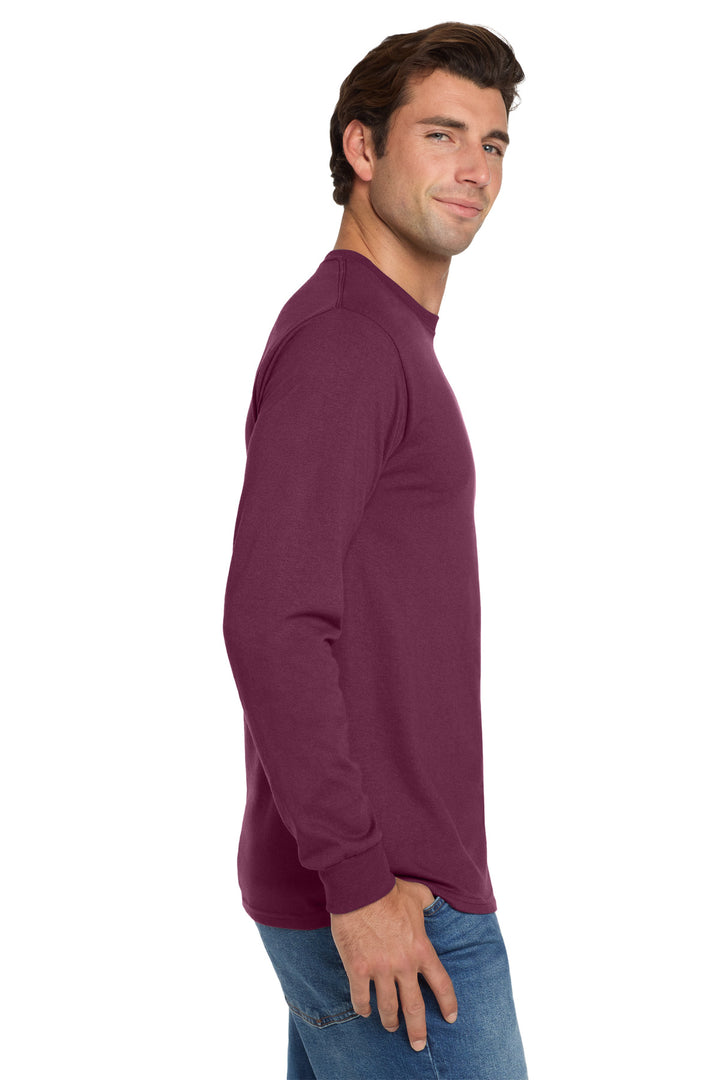Maroon Jerzees - Dri-Power 50/50 Cotton/Poly Long Sleeve T-Shirt. 29LS