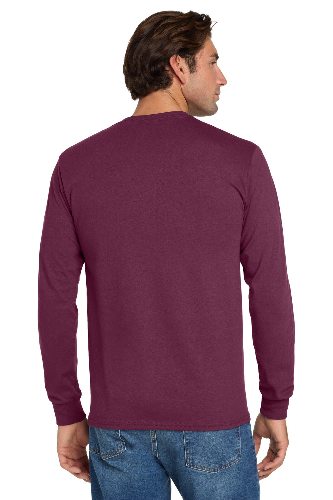 Maroon Jerzees - Dri-Power 50/50 Cotton/Poly Long Sleeve T-Shirt. 29LS