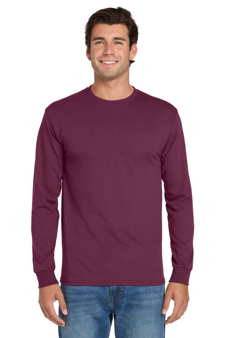 Maroon Jerzees - Dri-Power 50/50 Cotton/Poly Long Sleeve T-Shirt. 29LS